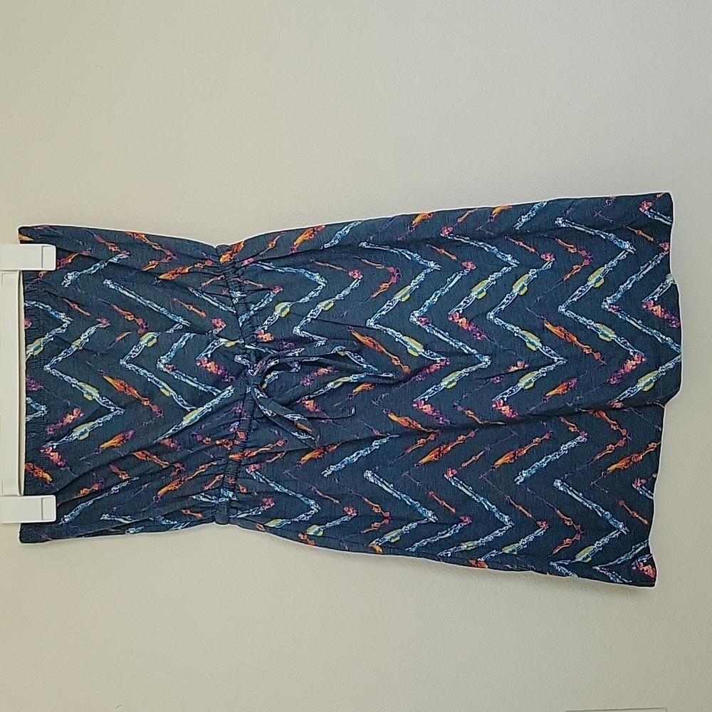 Mossimo strapless blue patterned dress size M